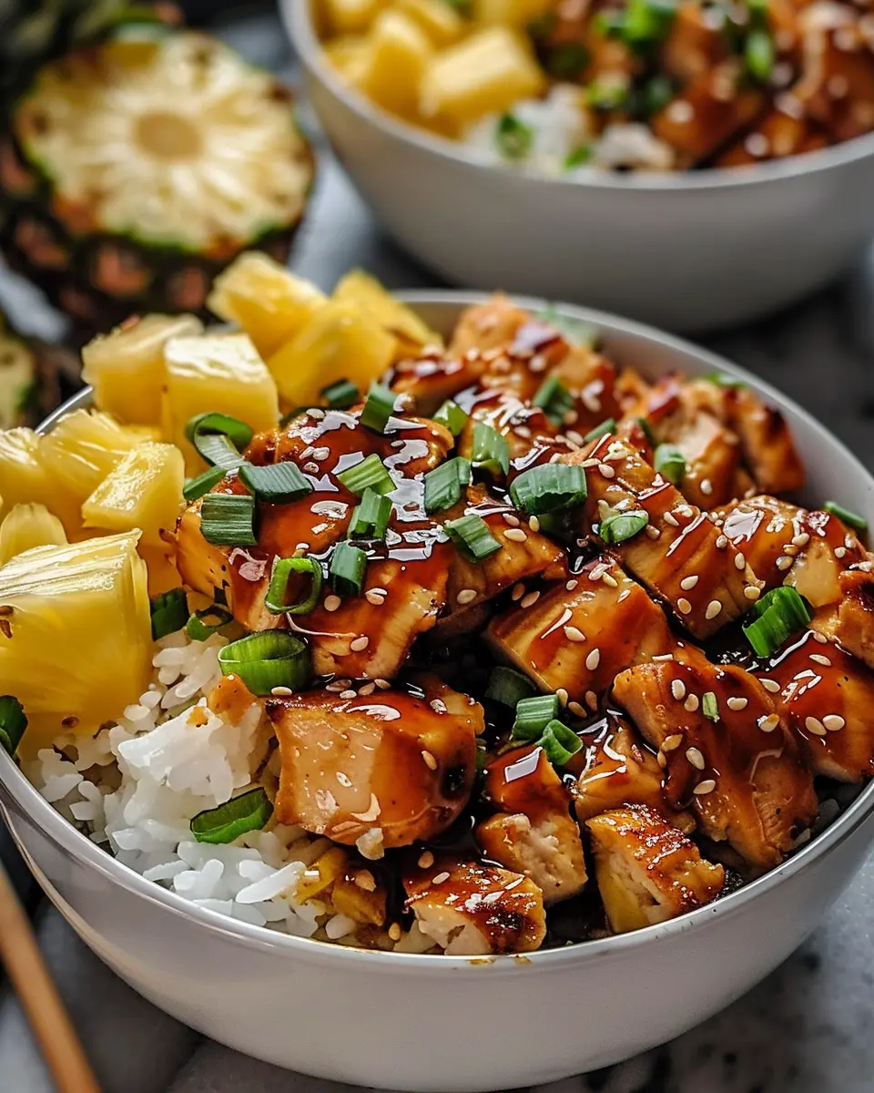 Teriyaki chicken and pineapple bowls for a delicious meal experience