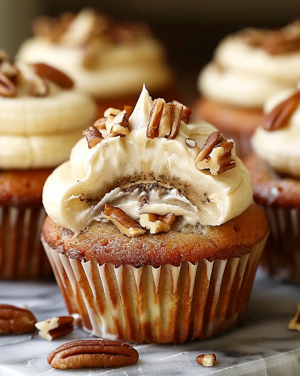 Banana Cinnamon Pecan Cupcakes: Easy Cream Cheese Delight