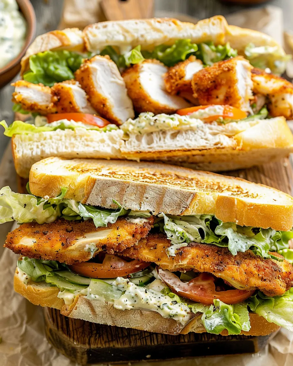 Chicken Caesar Sandwiches: Easy Recipe with Turkey Bacon Delight