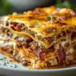 Parmesan Garlic Bacon Cheeseburger Lasagna Recipe