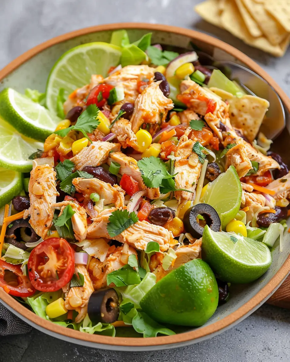 High Protein Southwest Chicken Salad with Turkey Bacon Twist
