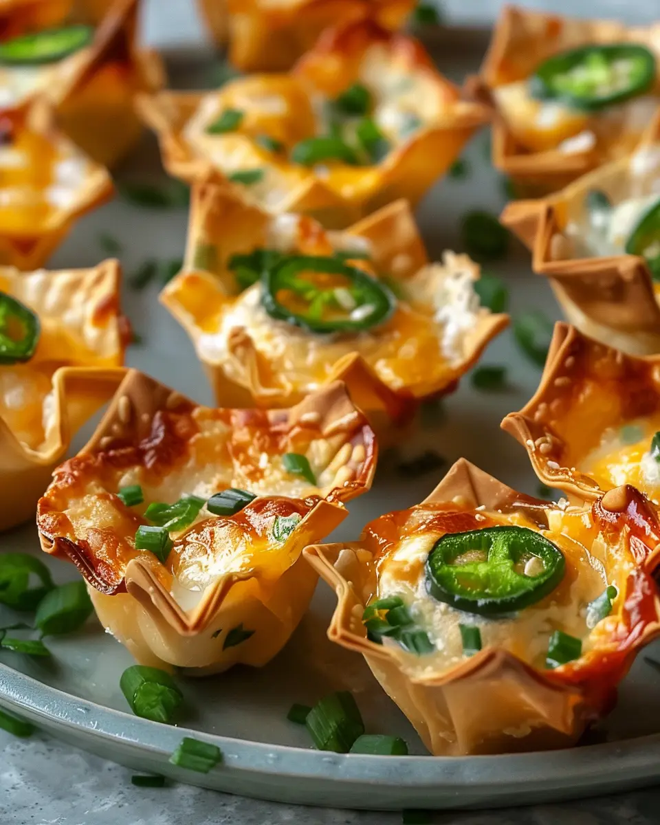 Jalapeno Popper Wonton Cups: Easy Turkey Bacon &amp; Chicken Ham Treats