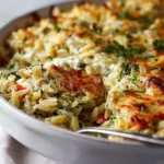 Easy Boursin Orzo Bake