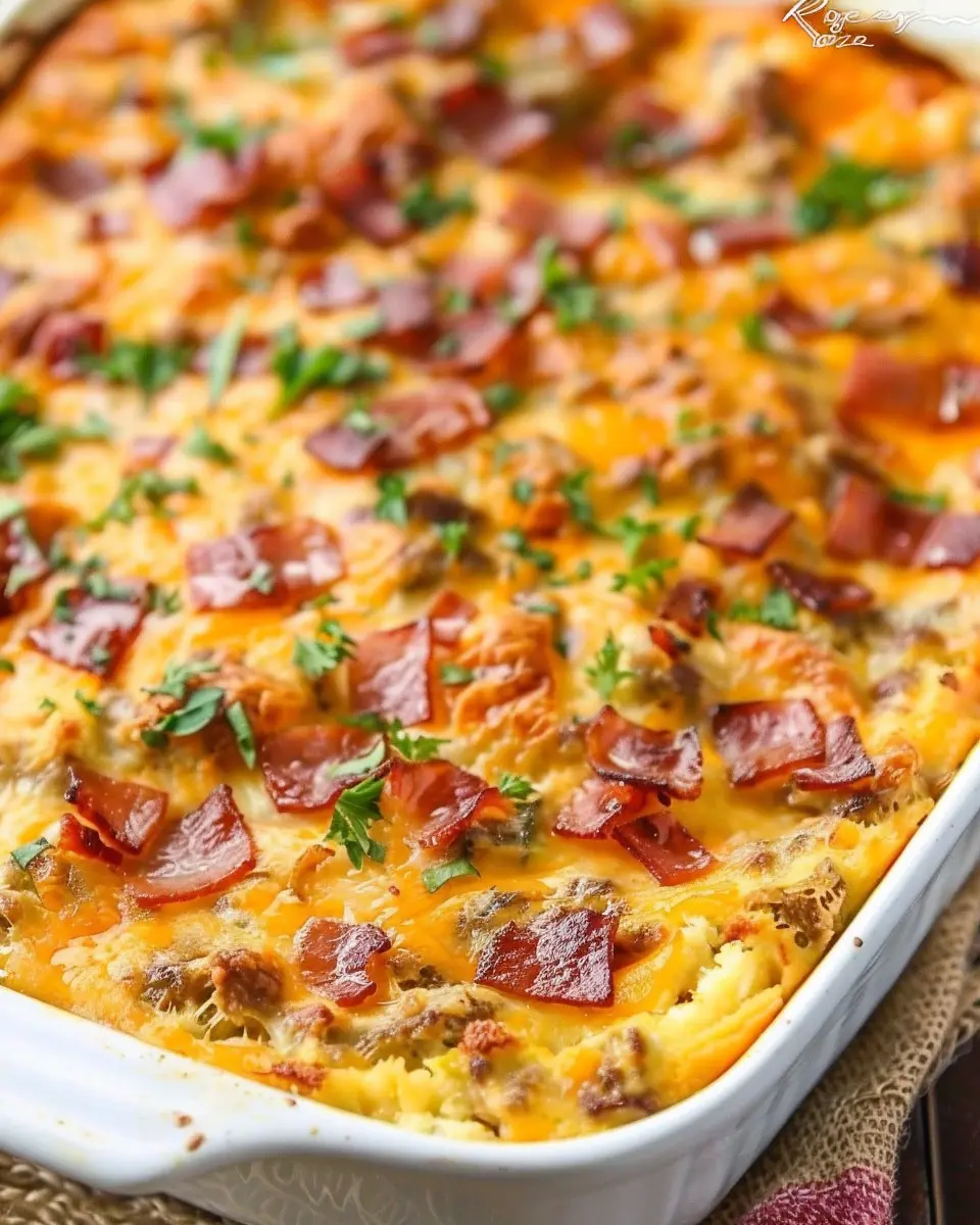 Amish Breakfast Casserole: Easy Comfort with Turkey Bacon &amp; Chicken Ham