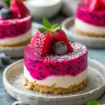 No-Bake Dragon Fruit Mini Cheesecakes