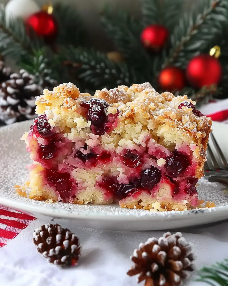 Christmas Cranberry Buckle with Sugar Cookie Streusel Delight