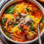 Spaghetti Squash Soup with Sausage